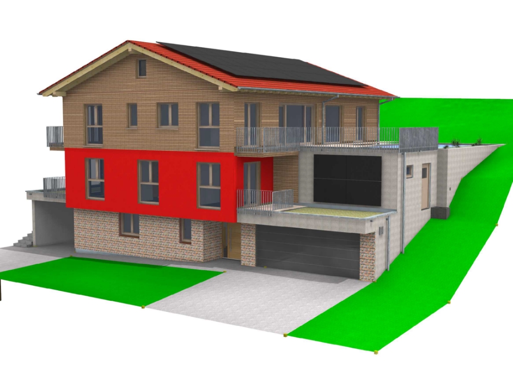 Hausbaubesichtigung in Mittelurbach 3D Visualisierung